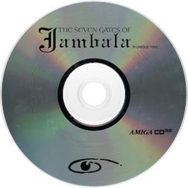 Artwork on the Disc for Seven Gates of Jambala on the Commodore Amiga CD32.