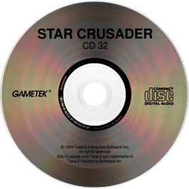Artwork on the Disc for Star Crusader on the Commodore Amiga CD32.