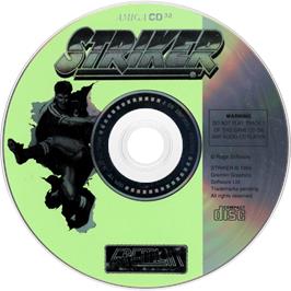 Artwork on the Disc for Striker on the Commodore Amiga CD32.