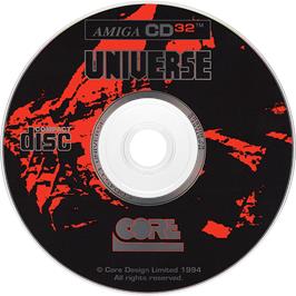 Artwork on the Disc for Universe on the Commodore Amiga CD32.