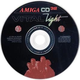 Artwork on the Disc for Vital Light on the Commodore Amiga CD32.