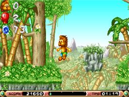 In game image of Brian the Lion on the Commodore Amiga CD32.