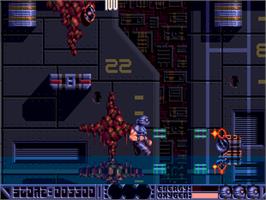 In game image of Deep Core on the Commodore Amiga CD32.