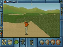 In game image of International Open Golf Championship on the Commodore Amiga CD32.