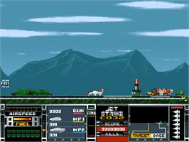 In game image of Jet Strike on the Commodore Amiga CD32.