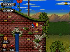 In game image of Kid Chaos on the Commodore Amiga CD32.