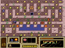 In game image of Mean Arenas on the Commodore Amiga CD32.