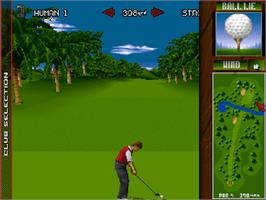In game image of Nick Faldo's Championship Golf on the Commodore Amiga CD32.