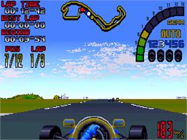 In game image of Nigel Mansell's World Championship on the Commodore Amiga CD32.
