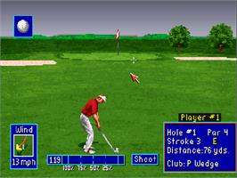 In game image of PGA European Tour on the Commodore Amiga CD32.