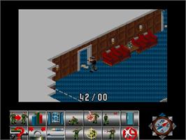 In game image of Sabre Team on the Commodore Amiga CD32.