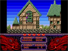 In game image of Seven Gates of Jambala on the Commodore Amiga CD32.