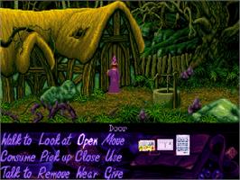 In game image of Simon the Sorcerer on the Commodore Amiga CD32.