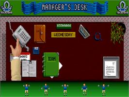 In game image of Super League Manager on the Commodore Amiga CD32.