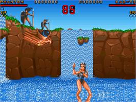 In game image of Ultimate Body Blows on the Commodore Amiga CD32.