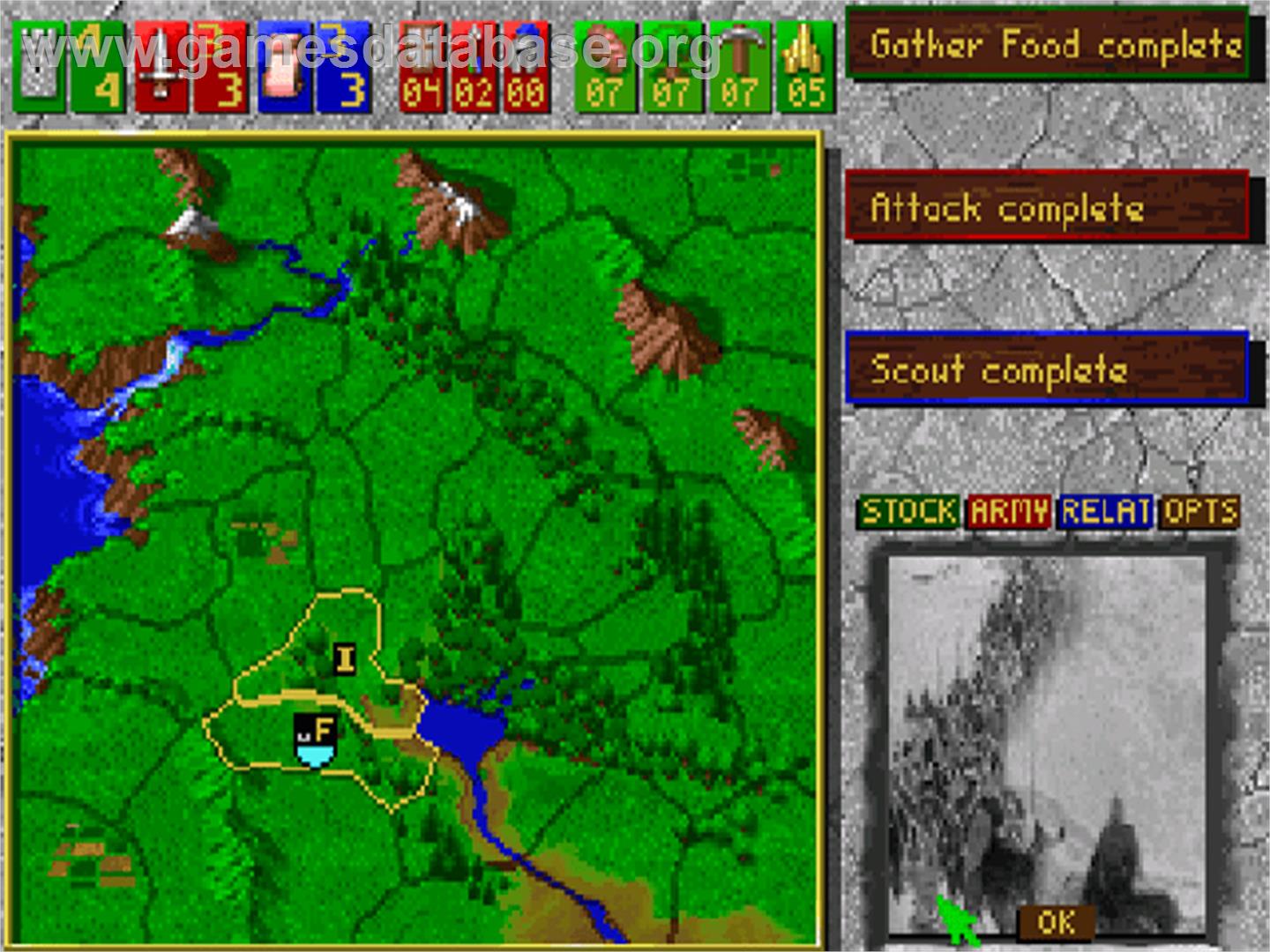 Castles 2: Siege & Conquest - Commodore Amiga CD32 - Artwork - In Game