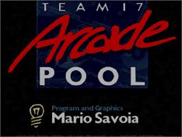 Title screen of Arcade Pool on the Commodore Amiga CD32.