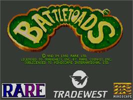Title screen of Battle Toads on the Commodore Amiga CD32.