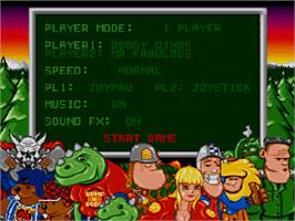 Title screen of Bump 'n' Burn on the Commodore Amiga CD32.