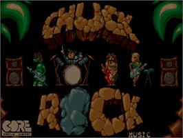 Title screen of Chuck Rock on the Commodore Amiga CD32.