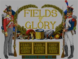 Title screen of Fields of Glory on the Commodore Amiga CD32.