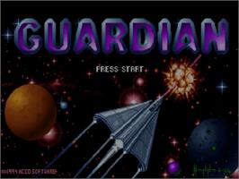 Title screen of Guardian on the Commodore Amiga CD32.