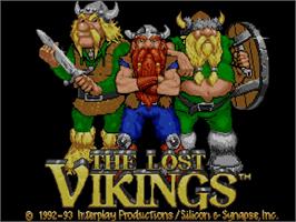 Title screen of Lost Vikings on the Commodore Amiga CD32.