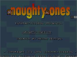 Title screen of Naughty Ones on the Commodore Amiga CD32.