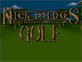 Title screen of Nick Faldo's Championship Golf on the Commodore Amiga CD32.