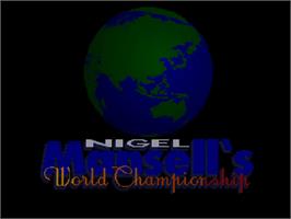 Title screen of Nigel Mansell's World Championship on the Commodore Amiga CD32.
