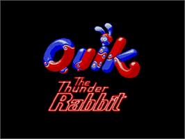 Title screen of Quik the Thunder Rabbit on the Commodore Amiga CD32.