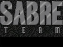 Title screen of Sabre Team on the Commodore Amiga CD32.