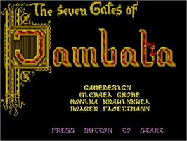 Title screen of Seven Gates of Jambala on the Commodore Amiga CD32.