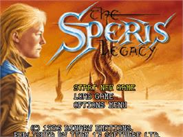 Title screen of Speris Legacy on the Commodore Amiga CD32.