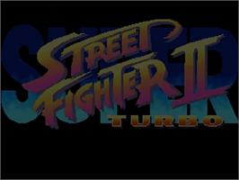 Title screen of Super Street Fighter II Turbo on the Commodore Amiga CD32.