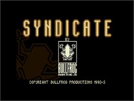 Title screen of Syndicate on the Commodore Amiga CD32.