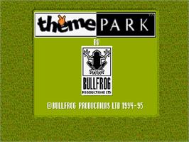 Title screen of Theme Park on the Commodore Amiga CD32.