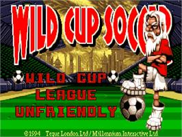 Title screen of Wild Cup Soccer on the Commodore Amiga CD32.
