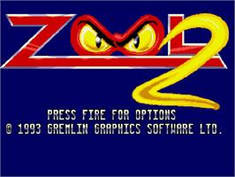 Title screen of Zool 2 on the Commodore Amiga CD32.