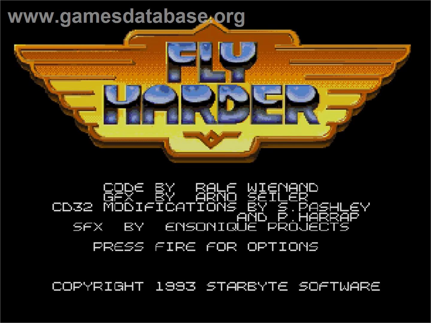 Fly Harder - Commodore Amiga CD32 - Artwork - Title Screen