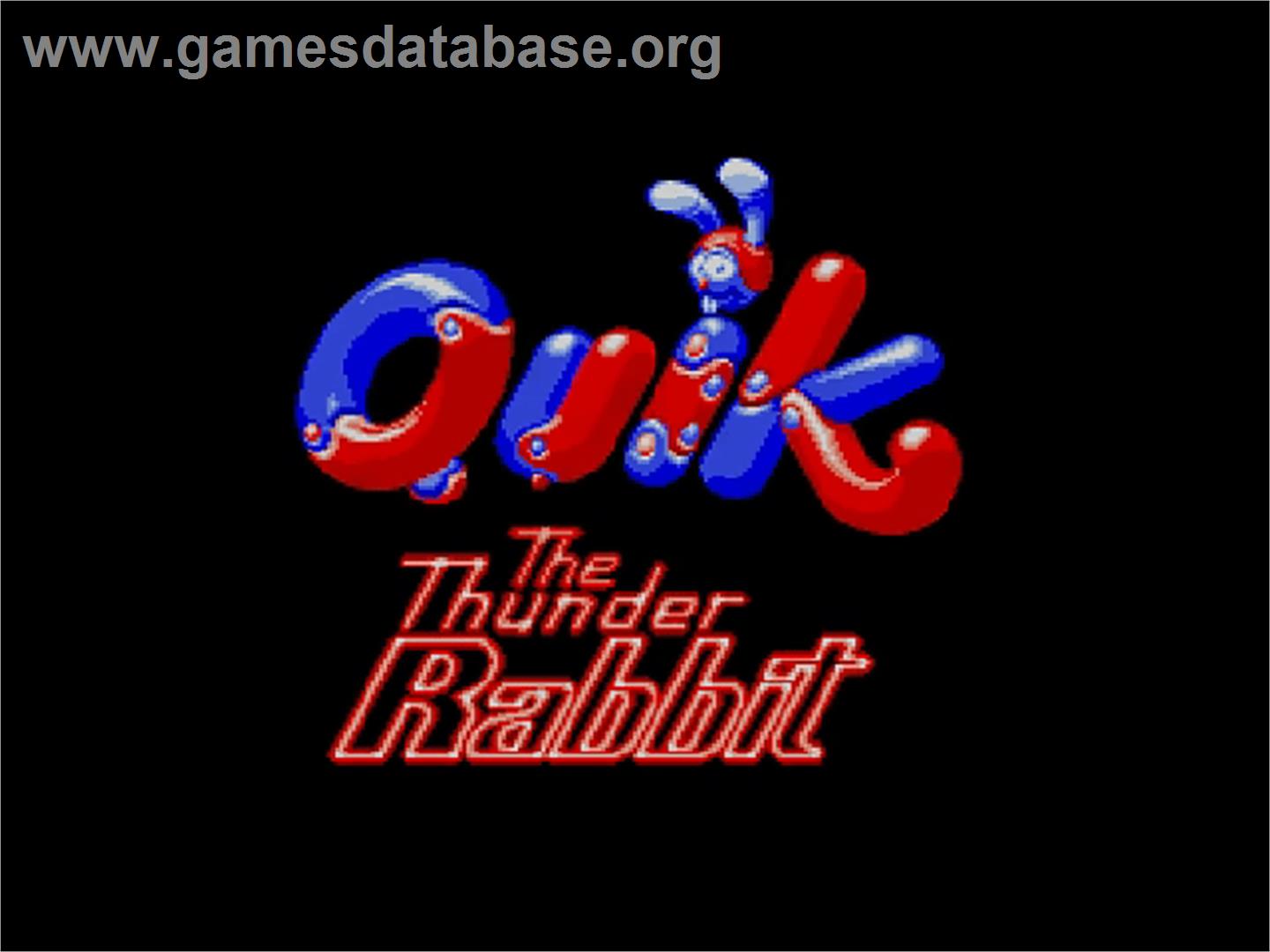 Quik the Thunder Rabbit - Commodore Amiga CD32 - Artwork - Title Screen