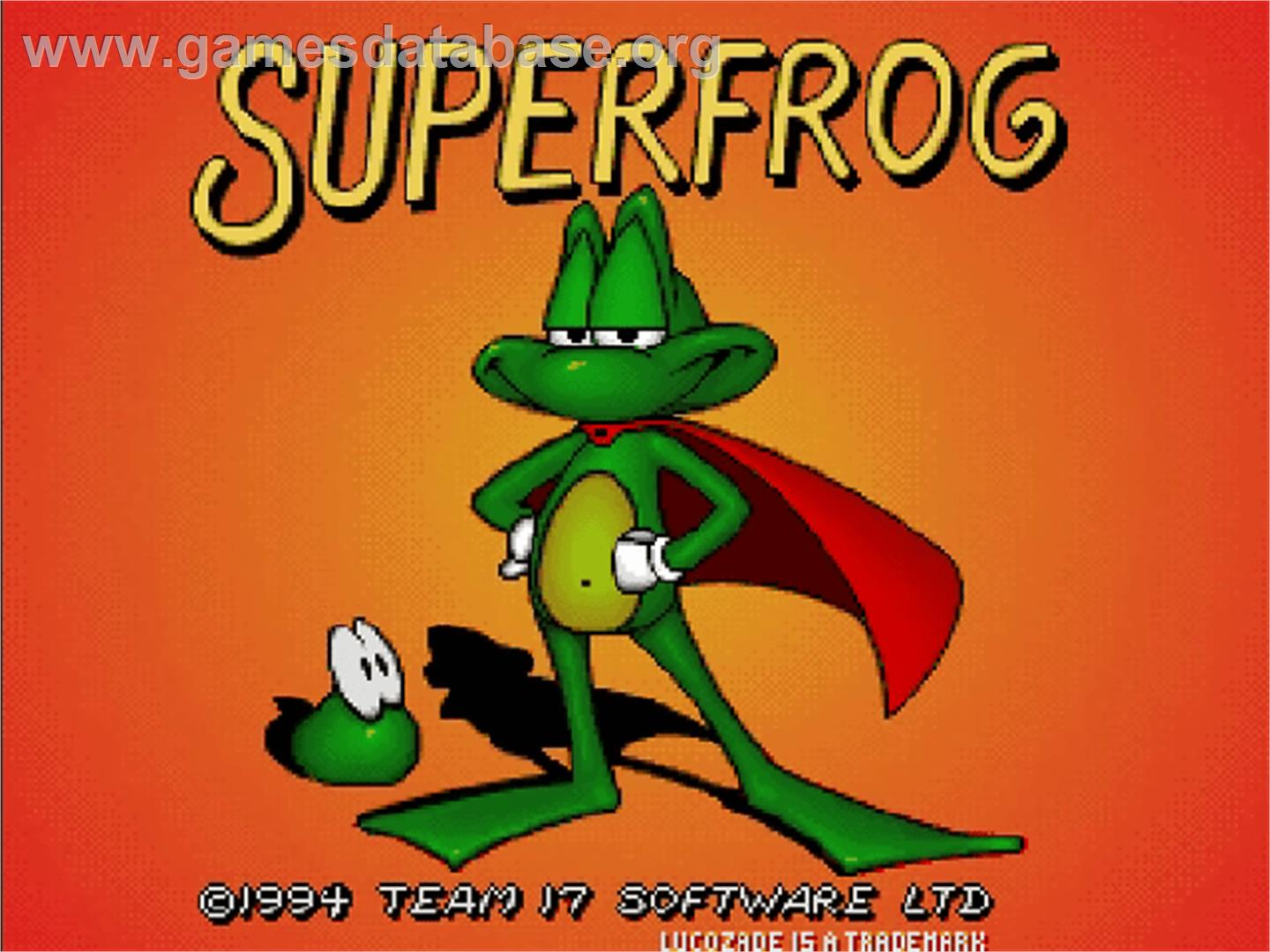 Super Frog - Commodore Amiga CD32 - Artwork - Title Screen