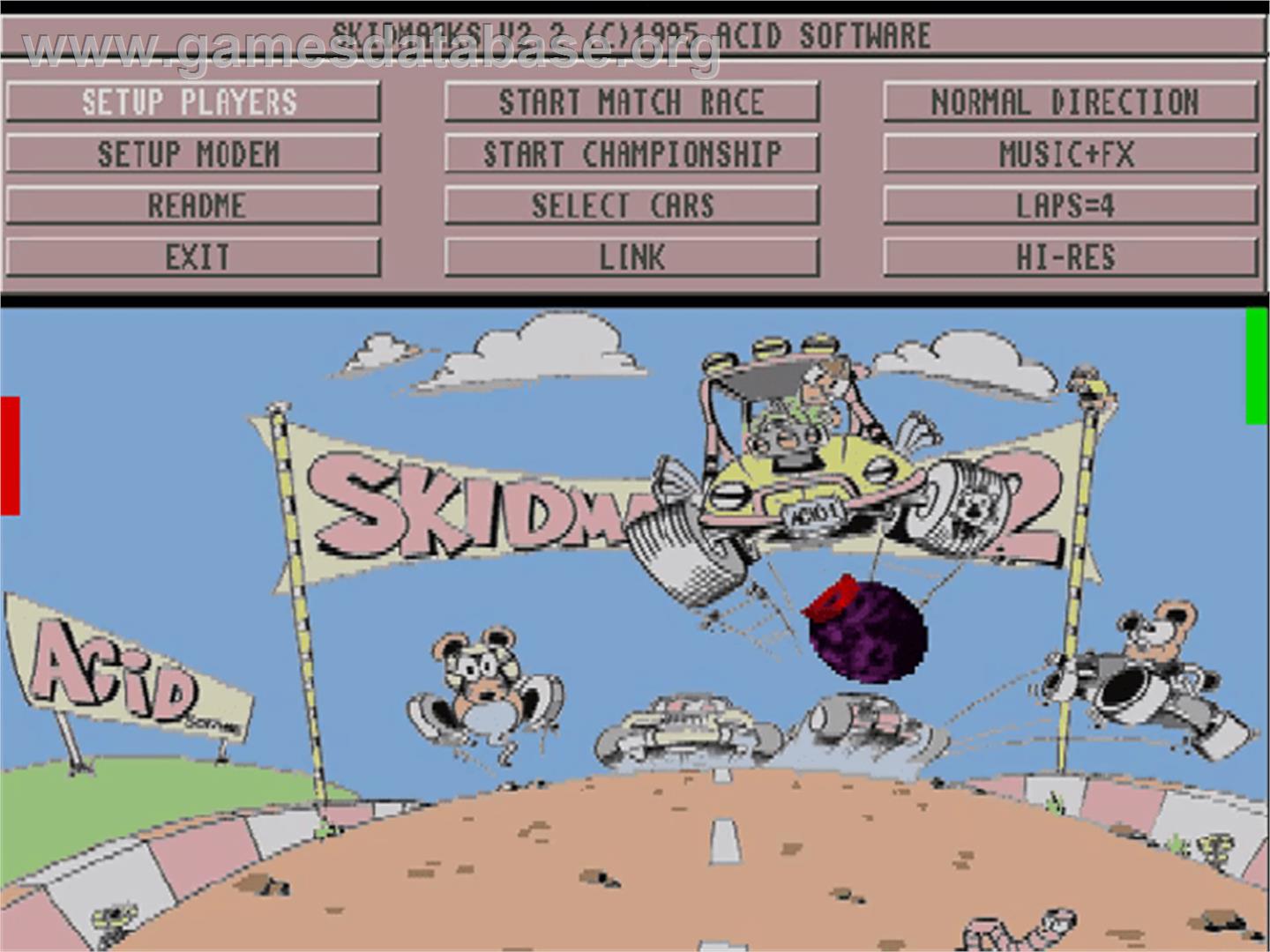 Super Skidmarks - Commodore Amiga CD32 - Artwork - Title Screen