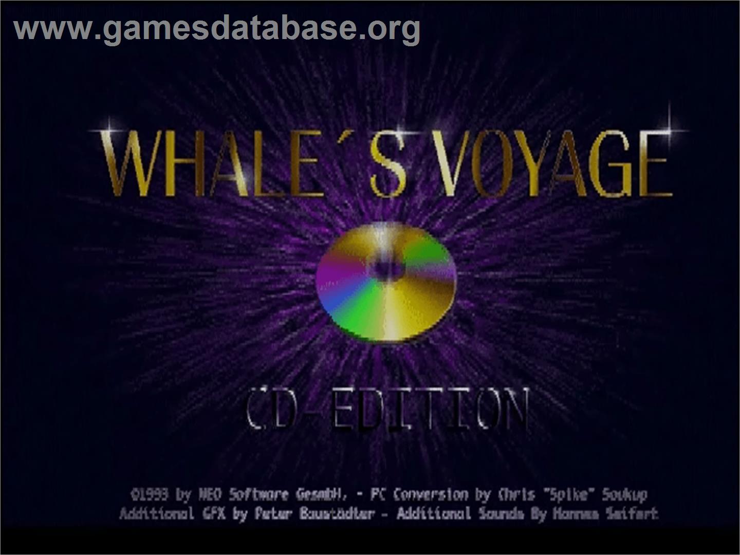 Whale's Voyage - Commodore Amiga CD32 - Artwork - Title Screen