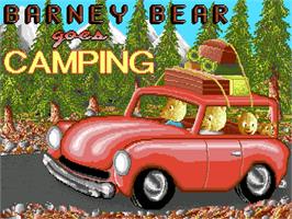 Title screen of Barney Bear Goes Camping on the Commodore CDTV.