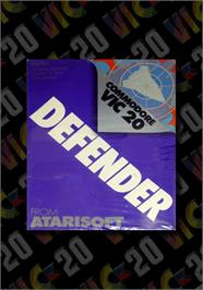 Box cover for Defender on the Commodore VIC-20.
