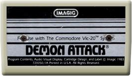 Cartridge artwork for Demon Attack on the Commodore VIC-20.