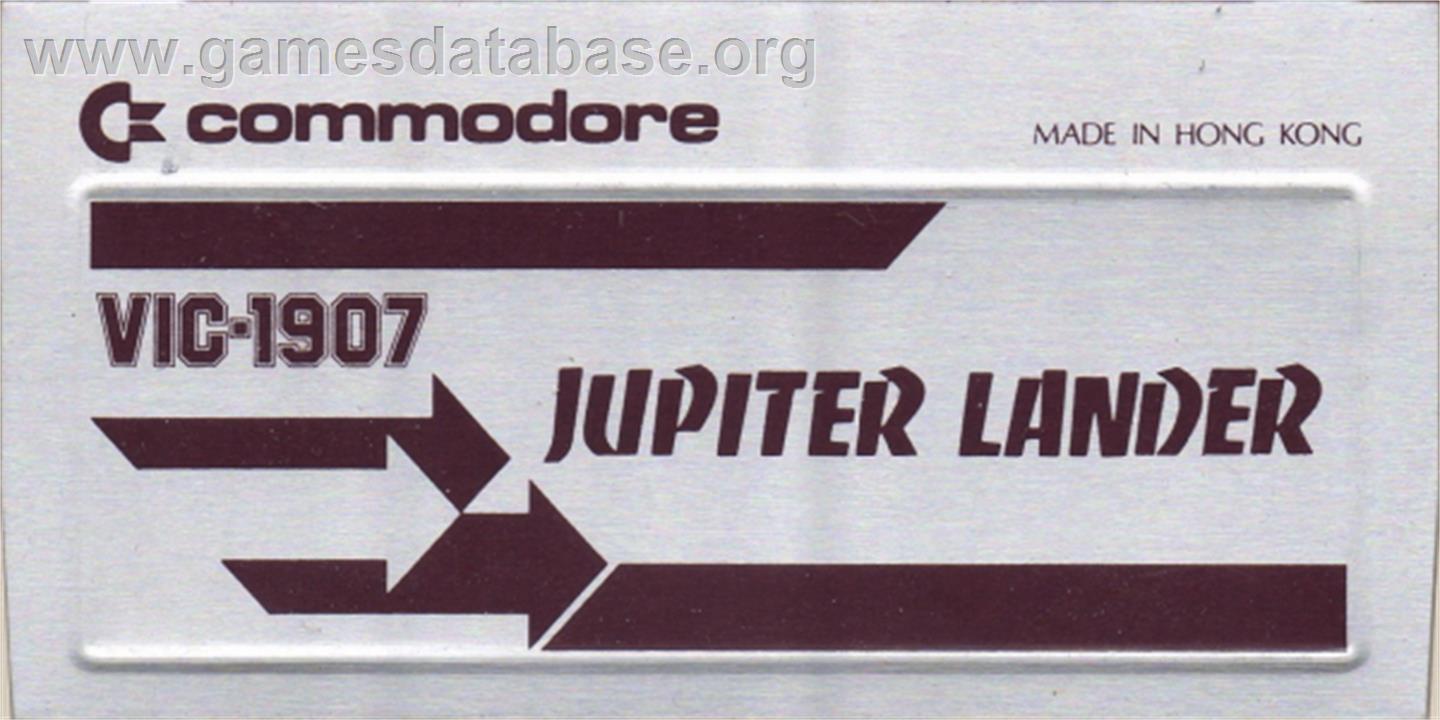 Jupiter Lander - Commodore VIC-20 - Artwork - Cartridge Top