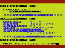 In game image of B-1 Nuclear Bomber on the Commodore VIC-20.