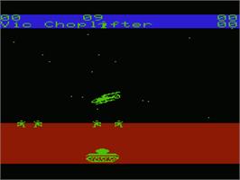 In game image of Choplifter on the Commodore VIC-20.